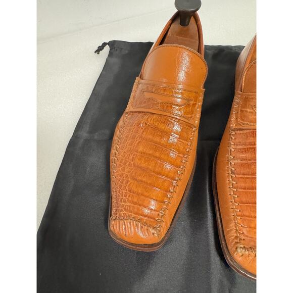 David Eden Shoes Mens Size 9 Alligator Penny Loafer Dress Valentino Sole Exotic main image 7